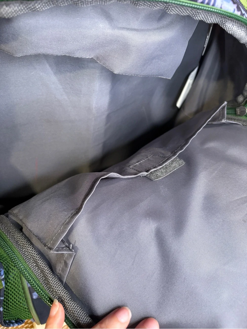 Pottery Barn Kids Mackenzie Rolling Dinosaur Backpack Navy Blue Green